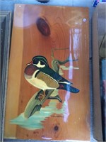Hand Painted Mallard PIcture on Wood