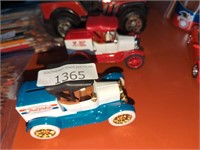 2 smaller diecast truck banks