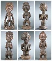 6 Luba / Hemba style figures. 20th century.