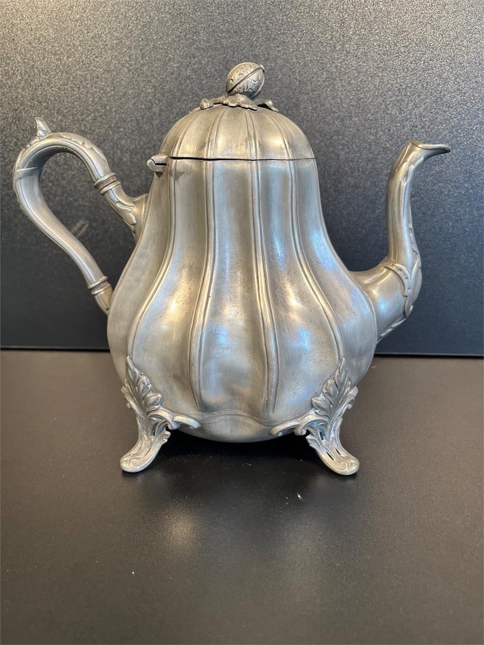 Antique Sheffield Decorative Pewter Pitcher