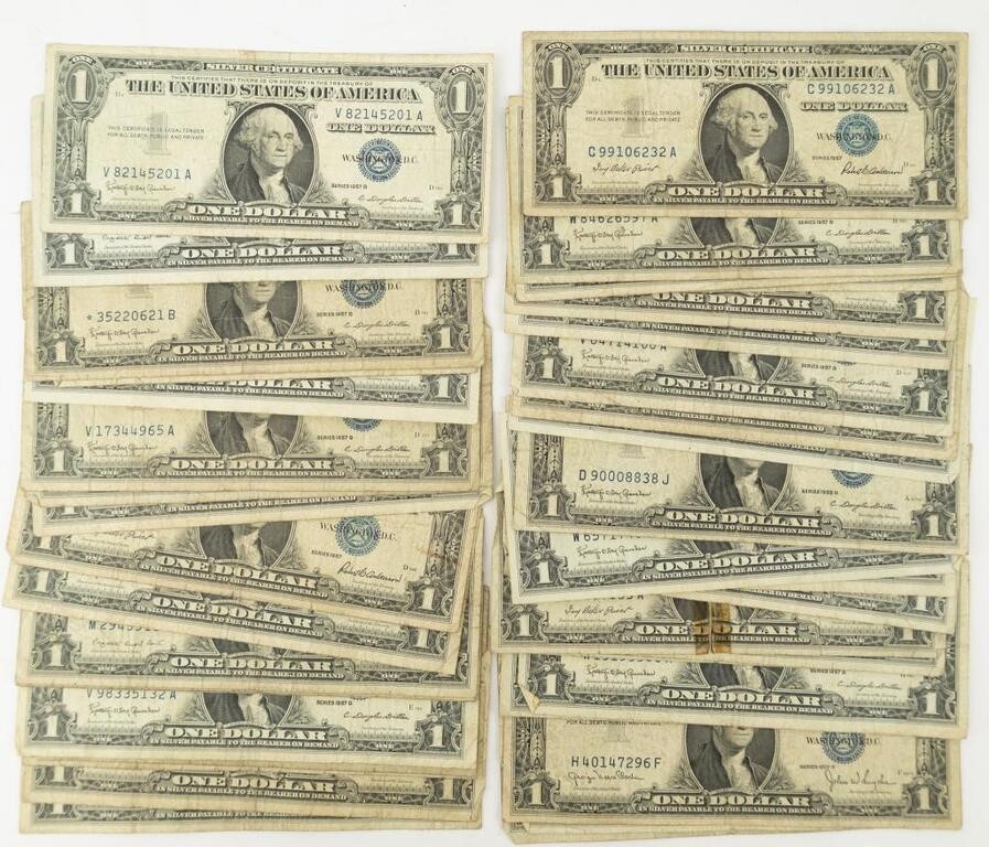 Coin 43 Silver Certificates 3 Star Notes