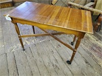 Wood table w/ wheels