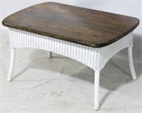 Wood top Wicker Table 16x30x20