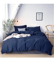 Cottonight Navy Blue Comforter Set King Size