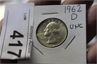 1962 D SILVER WASHINGTON QUARTER