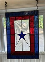 Stained Glass Military Blue Star Flag Panel
