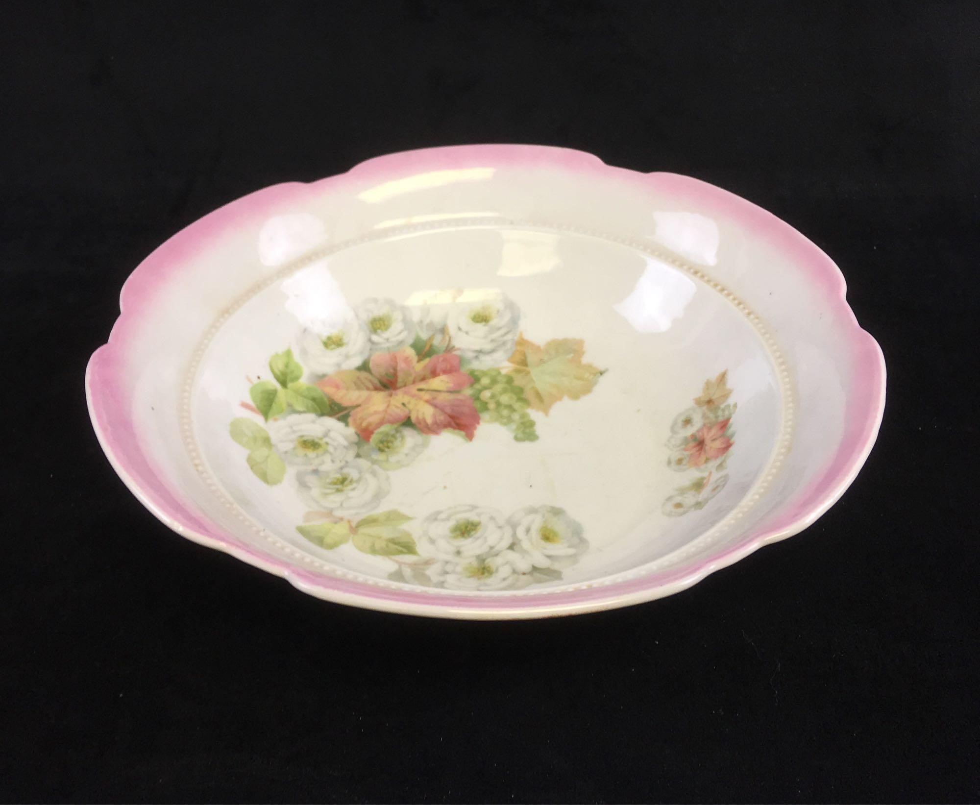 Antique Bavarian Maple Leaf Salad Bowl