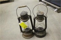 (2) Vintage Lanterns, One Reed and One Dietz