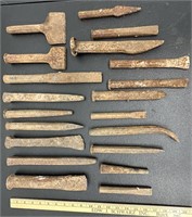 Primitive Iron Chisel & Punch Lot See Photos for
