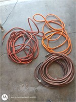 Three rubber air compressor supply lines