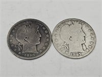 1897 Silver Barber Half Dollar Coins