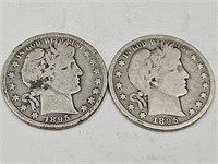 1895 Silver Barber Half  Dollar Coins