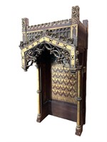 Gothic Antique Carved Wood Icon Stand