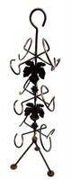 Portable Metal 6 Bottle Wine Stand Grape Leaf & Vi