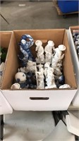 Box of asian glass figurines