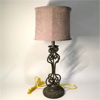 Table Lamp with Wrought Iron Base