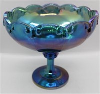 Carnival Glass Compote - 9" x 7 1/2" tall