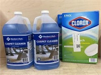 2-6 pack Clorox toilet tablets & 2 gallons carpet