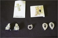 Asst Jewelry & Accessories, 1 Pr Clip Rhinestone