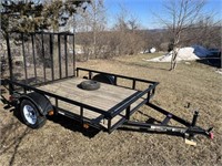 77 Inches x 96 Inches 2 Wheel Trailer w/Drop Ramp