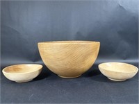 Wood Salad Bowl and Wooden Small Bowls