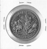 Canadian 1970 Manitoba silver dollar