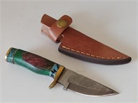 Damascus Knife With Sheath