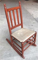 Small Wood Rocking Chair with Nolgahyde Seat