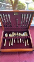 Full vintage set silver plate flatware set