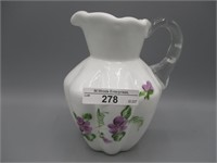 Fenton 5" Violets in Snow pitcher