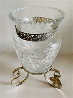 Gorgeous Glass Vase on Silver Metal Base