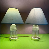 Matched Glass Base Small Table Lamps