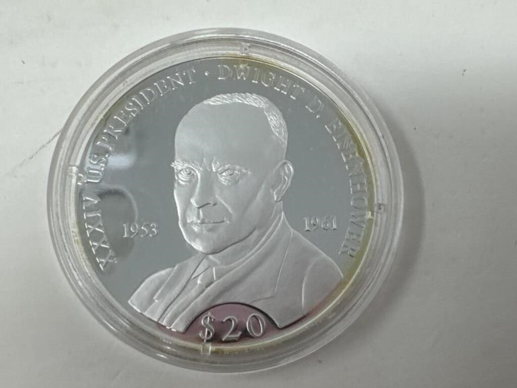 Coin-2007 Republic of Liberia $20 Eisenhower