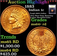 *Highlight* 1883 Indian 1c Graded Choice+ Unc RD