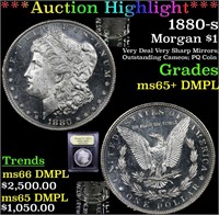 *Highlight* 1880-s Morgan $1 Graded GEM+ DMPL