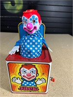 Vintage 1976 Mattel Jack-In-Box Clown Music Toy