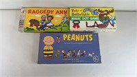 3pc Vtg Board Games w/ 1959 Peanuts