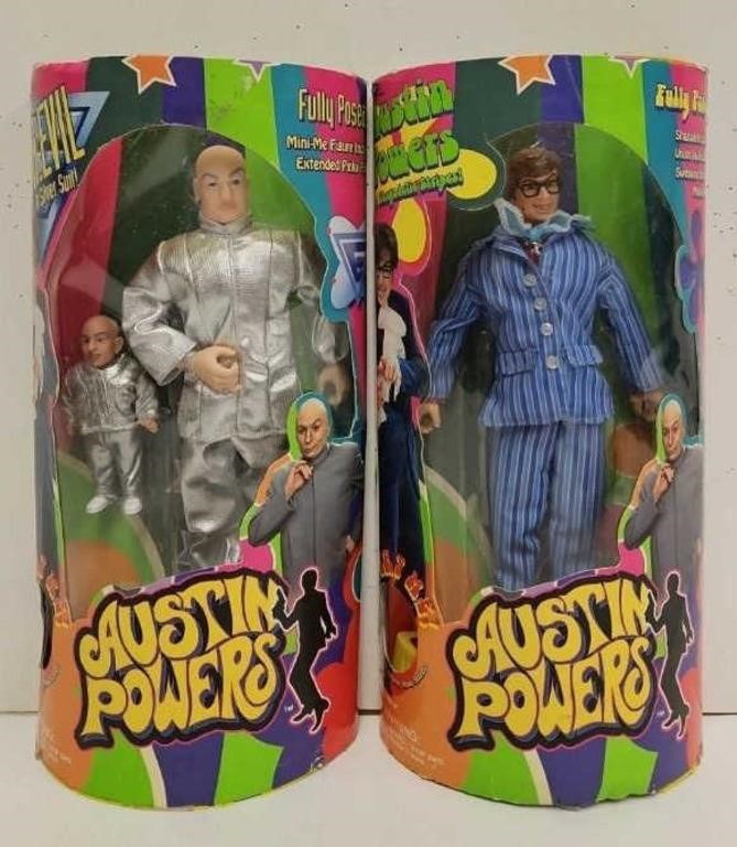 (2) 1998 Fully Poseable Austin Powers Dolls