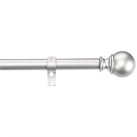 Basics 1" Curtain Rod with Round Finials - 36" to