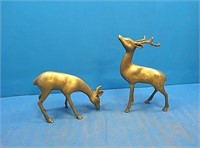 2 brass deer figurines