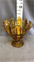 VTG viking amber glass footed bowl