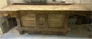 Antique wood work bench