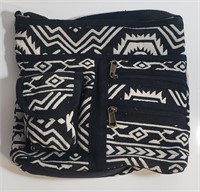 OVER THE SHOULDER BAG 10 X 10", BLACK & WHITE