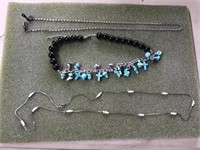 2 necklaces-turquoise crosses