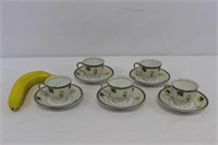 Set of 5 Vintage Pamaka Tajimi Espresso Cups