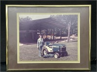 Vintage ‘Lady with Ford Tractor’ Framed Picture