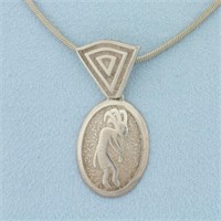 Kokopelli Pendant Necklace in Sterling Silver