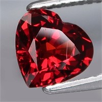 Natural Red Spessartite Garnet Heart  - Untreated