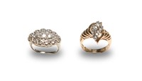 2 14K Gold & Diamond Rings