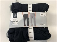 2 New Men's Sleep Pants Size S Black/Grey